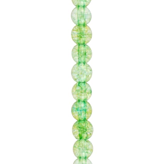 12 Pack: Light Green Quartz Round Beads by Bead Landing